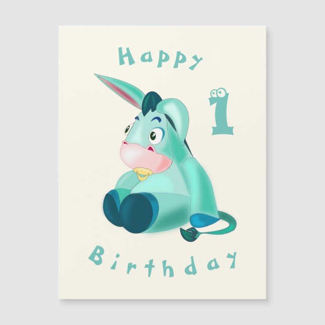 Baby Donkey Funny Birday Card (Anverso)