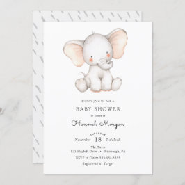 Baby Elephant baby ducha invitación