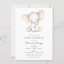 Baby Elephant baby ducha invitación