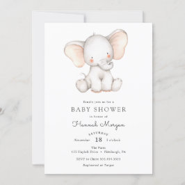 Baby Elephant baby ducha invitación