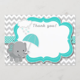 Baby Elephant Boy Baby Shower Tarjeta de agradecim