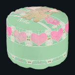 Baby Elephant Green Pouf Round<br><div class="desc">¡Tal vez estás buscando esa almohada de una ducha de bebé con mi elefante de bebé original y gráficos del corazón!</div>