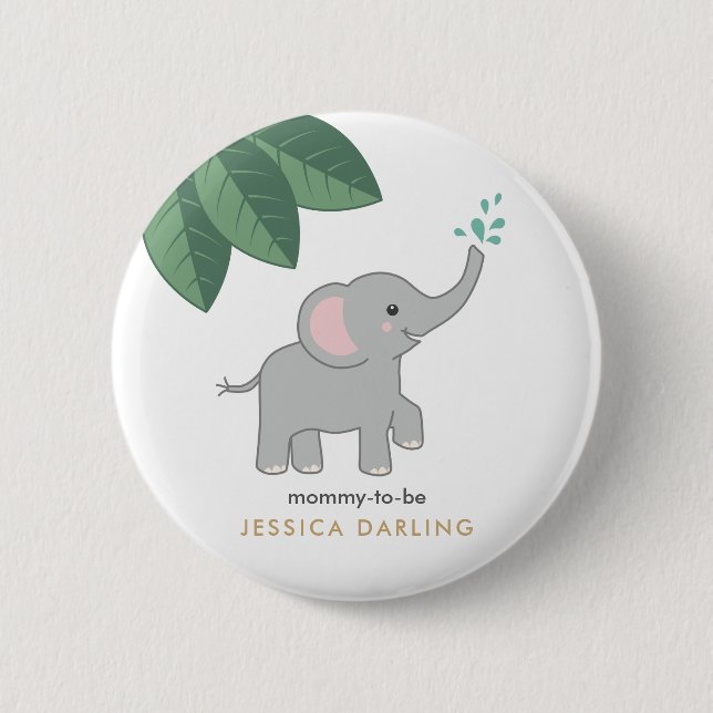 Baby Elephant Mommy será el botón de la ducha para (Anverso)