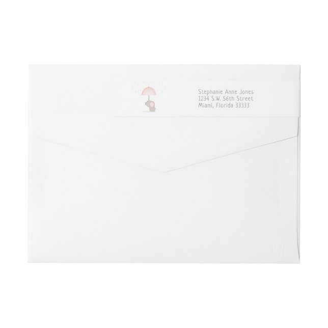 Baby Elephant Pink Baby Shower (Reverso)