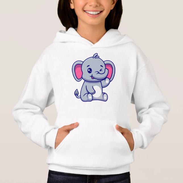 Baby Elephant Sitting Waving Hand-23800 (Anverso)