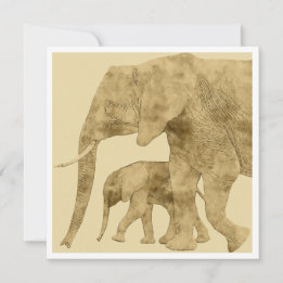 Baby Elephant with it's Mother 