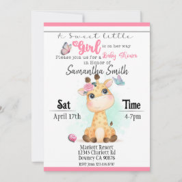 Baby Giraffe Invitación a la ducha para bebés