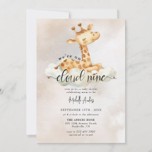 Baby Giraffe Invitaciones a la ducha de bebé acu