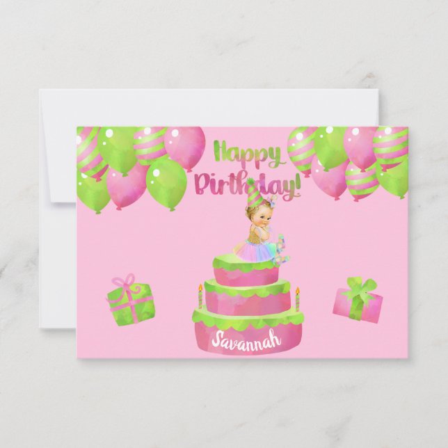 Baby Girl Ballerina Birthday Paper Invitación (Anverso)
