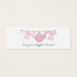 Baby Girl Clothes Line Diaper Raffle - Skinny Card