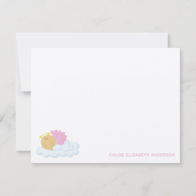 Baby Girl Personalizado Flat Gracias Notas (Anverso)