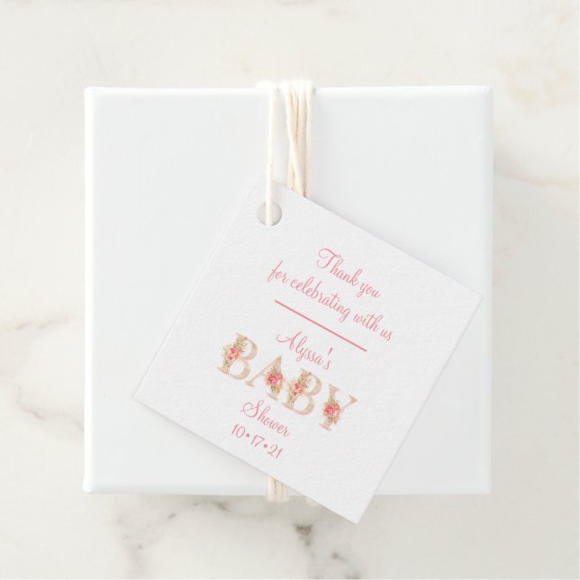 Baby Girl Shower Gracias Etiquetas (In situ)