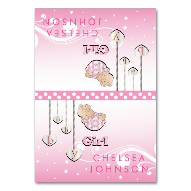 Baby Girl Shower | Tarjetas de colocación (Anverso)