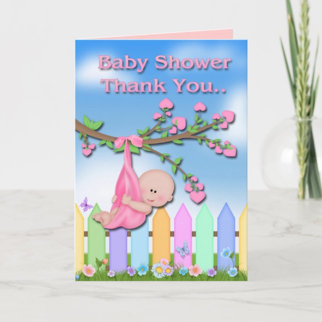 Baby Girl - Tarjeta de agradecimiento de Baby Show (Anverso)