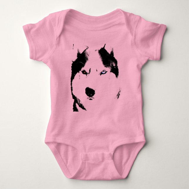 Baby Husky Creeper Toddler Dog Tee Camisetas Orgán (Anverso)
