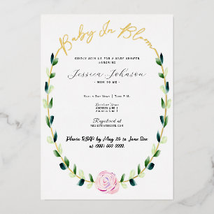 Baby In Bloom - Invitación de anuncio de ducha de 