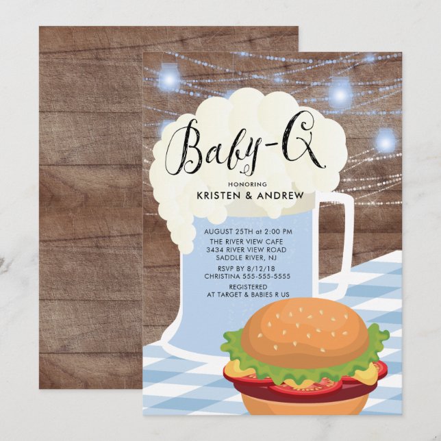 BABY - Invitación Baby Shower para Q Boys (Anverso / Reverso)
