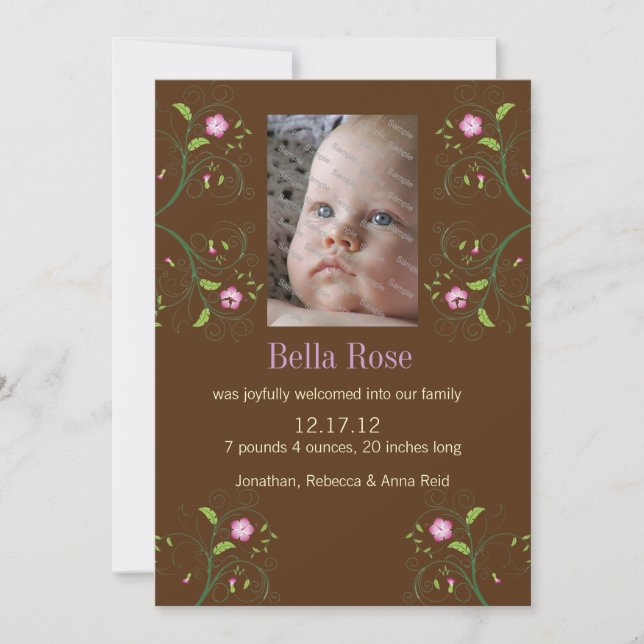 Baby Invitación Brown (Anverso)