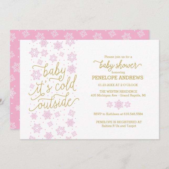 Baby It's Cold fuera de la invitación de Baby Show (Anverso / Reverso)