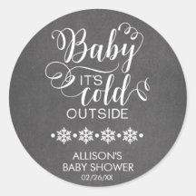 Baby It's Cold Outside Chalkboard Shower Pegatina