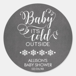 Baby It's Cold Outside Chalkboard Shower Pegatina