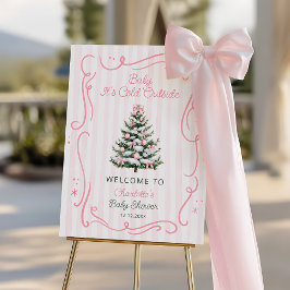 Baby It's Cold Outside Pink Baby Shower Welcome