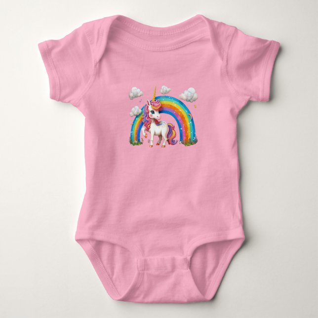 Baby Jersey Bodysuit Fairytale Unicorn (Anverso)