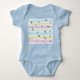 Baby Jersey Bodysuit – Sports & Stripes Pastel 