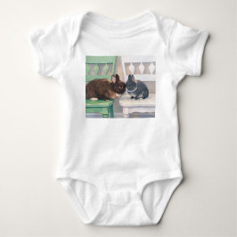 Baby Jersey Bodysuit - Two Adorable Rabbits