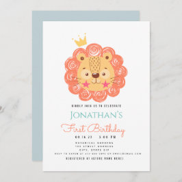 BABY LION Rey de la Invitación del primer cumpleañ