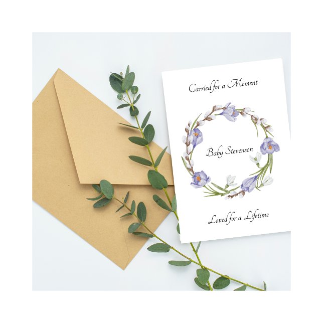 Baby Loss Carried Loved Floral Wreath Card (Subido por el creador)