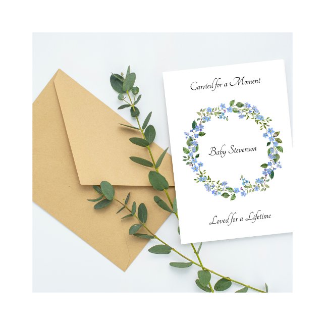 Baby Loss Carried Loved Forget Me Not Wreath Card (Subido por el creador)