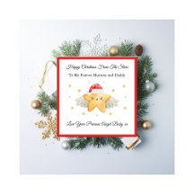 Baby Loss Gold Mom Dad Angel Star Navidad Card