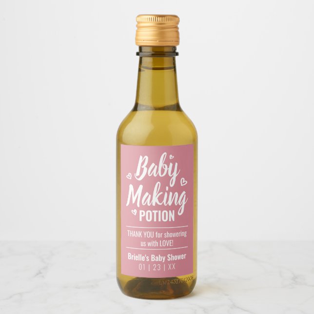 Baby Making Potion Funny Shower Gracias Rosa (Anverso)