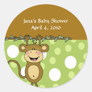 BABY MONKEY Ronda Baby Shower Favor Pegatinas