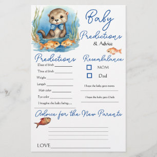 Baby Otter Boy Tarjeta de consejo para bebés