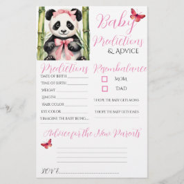 Baby Panda Bear Chica Tarjeta de Asesoramiento sob