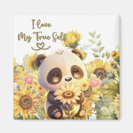 Baby Panda con el imán del girasol