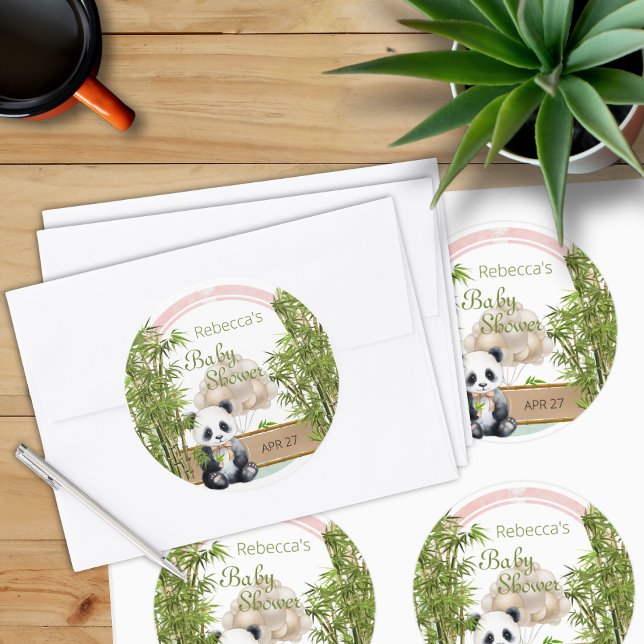 Baby Panda Pegatina de Baby Shower Neutral para el (Subido por el creador)