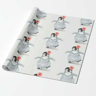 BABY PENGUIN CON UN PAPEL DE FLORES