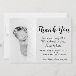 Baby Photo Gracias Anuncio De Nacimiento