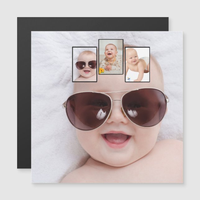 Baby Photo Picture Montage Magnet (Anverso/Reverso)
