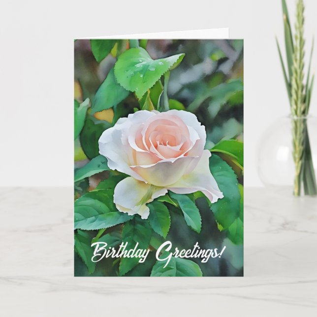 Baby Pink Rose Flower Garden Tarjeta de cumpleaños (Anverso)
