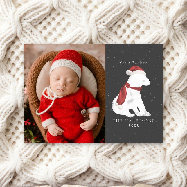Baby Polar Bear Navidades de foto tarjeta de vacac (Subido por el creador)