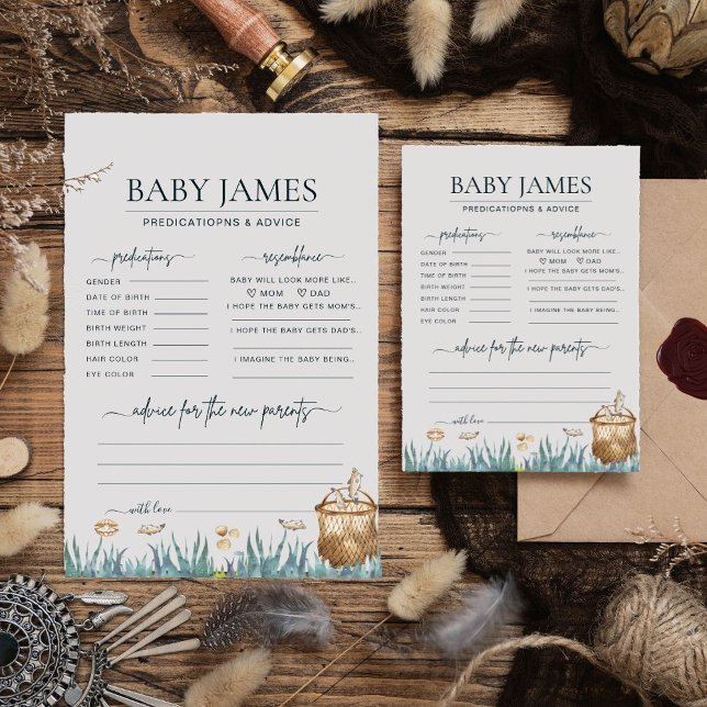 Baby Predictions Reel Fun Fishing Baby Shower Card (Subido por el creador)