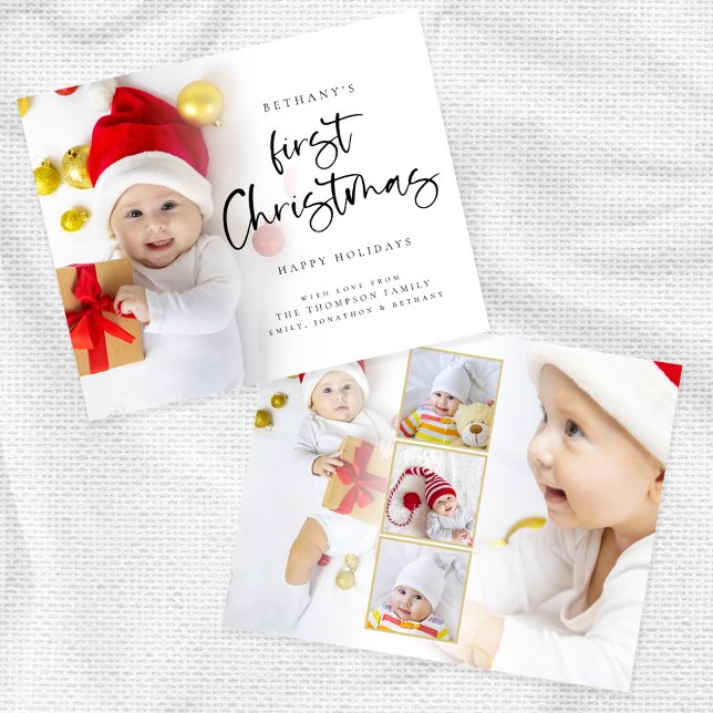 Baby Presupuesto Primera Navidad 6 Fotos Tarjeta d (Budget price smaller 4.5 x 5.6")