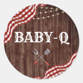Baby-Q Backyard BBQ Parejas Ducha Favor Pegatinas