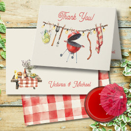 Baby Q Barbecue clothesline nota de agradecimiento