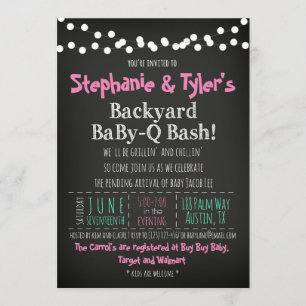 BaBy-Q BBQ Baby Shower Tarjeta de libro de invitac