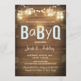 Baby Q invitación Coed BBQ Baby Shower Rustic Blue